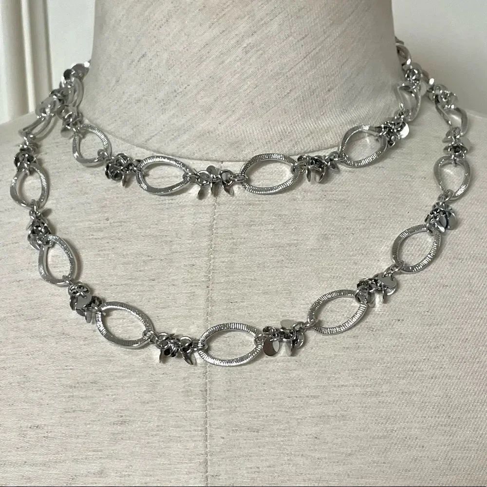 Lia Sophia silver tone long necklace